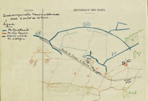 Croquis extrait du  J.M.O du 88 RI du 26 septembre 1914 au 9 mars 1915. Ministère de la Défense-Mémoire des hommes. cote 26N667/11