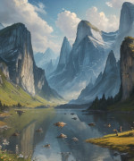 "les Pyrénées" générée par AI. https://gemoo.com/tools/ai-image-generator/landscape
